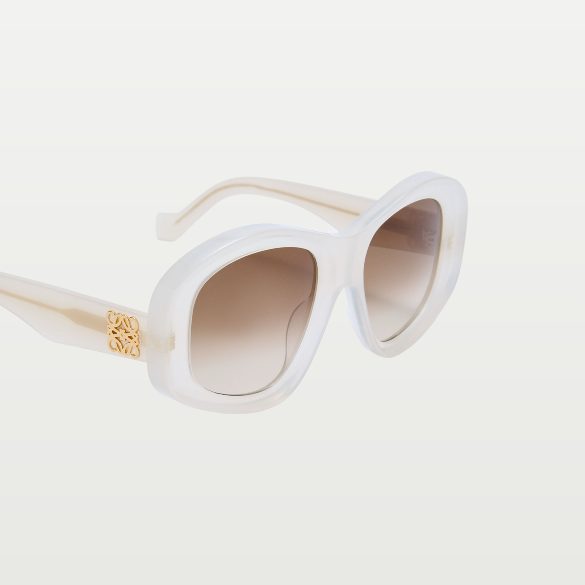 LOEWE Beveled Pentagon sunglasses in Milky Ivory