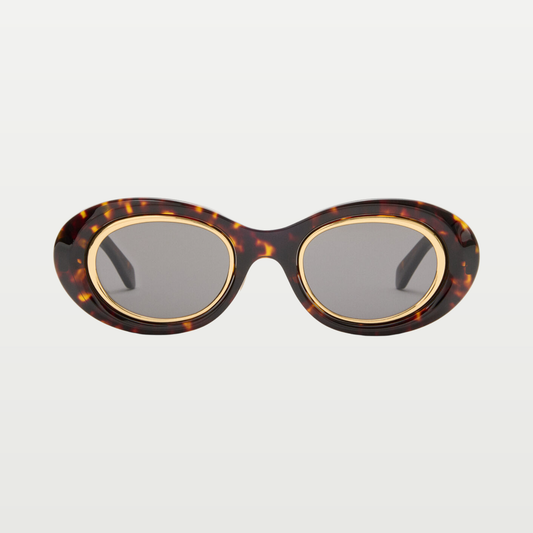 LOEWE Mini Anagram Oval sunglasses in Havana