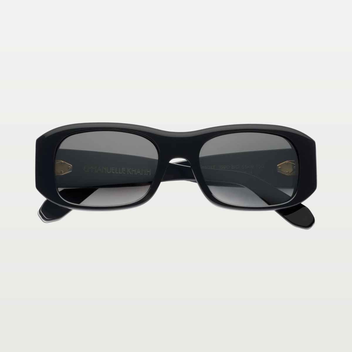 Emmanuelle Khanh Sunglasses SMOKE — ORGANIC CRYSTAL BLACK - GOLD