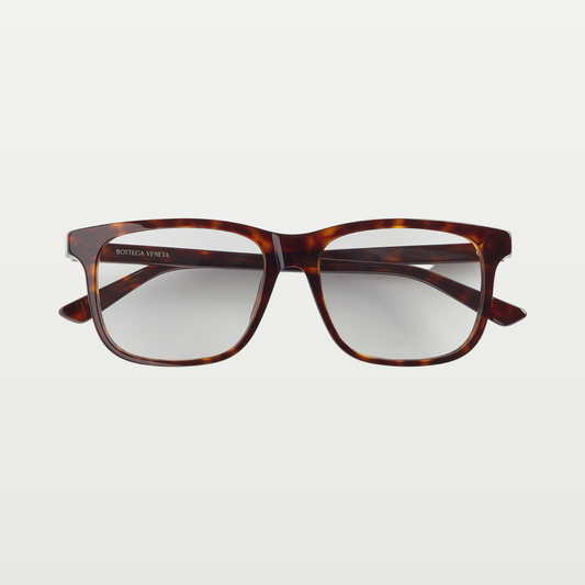 Bottega Veneta Classic Square Eyeglasses in Havana/transparent