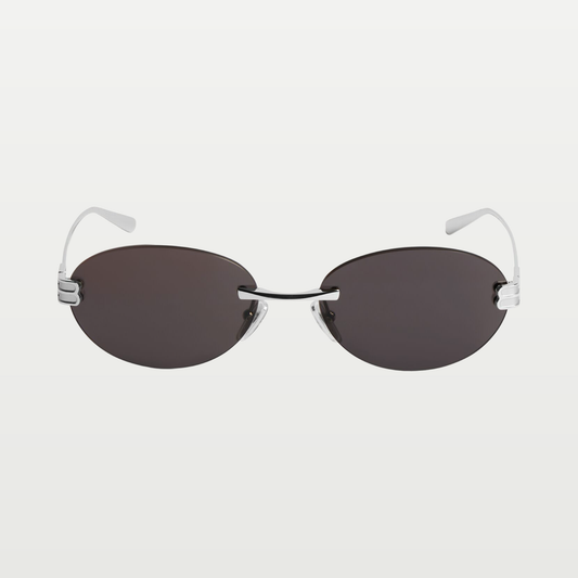 Balenciaga Gossip Oval Af Sunglasses in Silver/black — Silver/Black