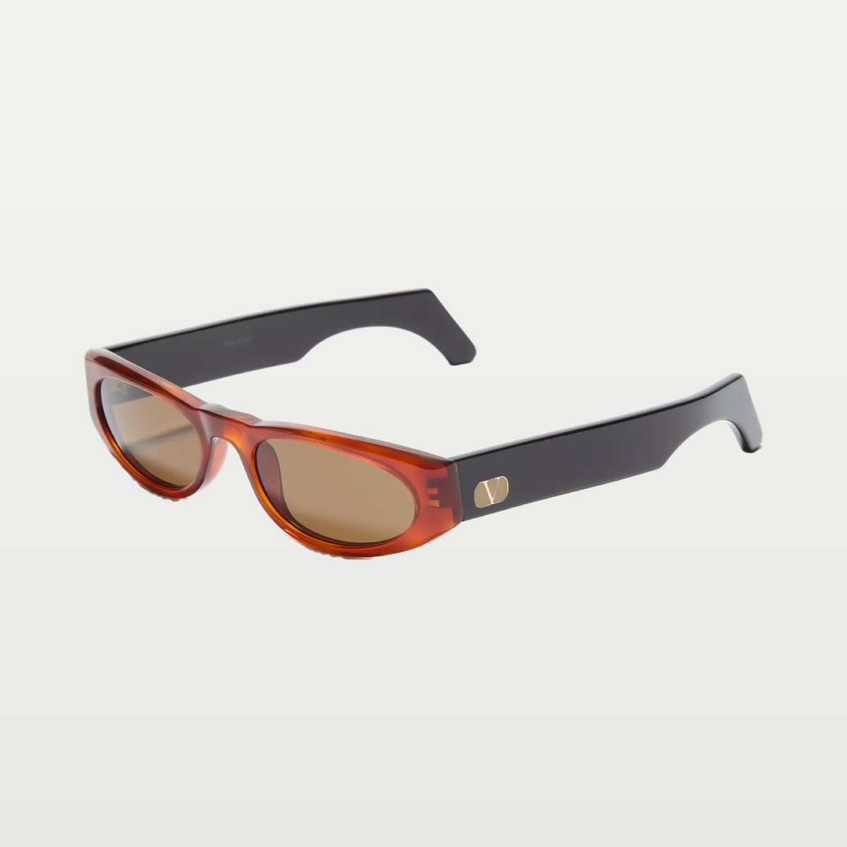 Valentino Geometric Acetate Eyewear — HAVANA/BROWN