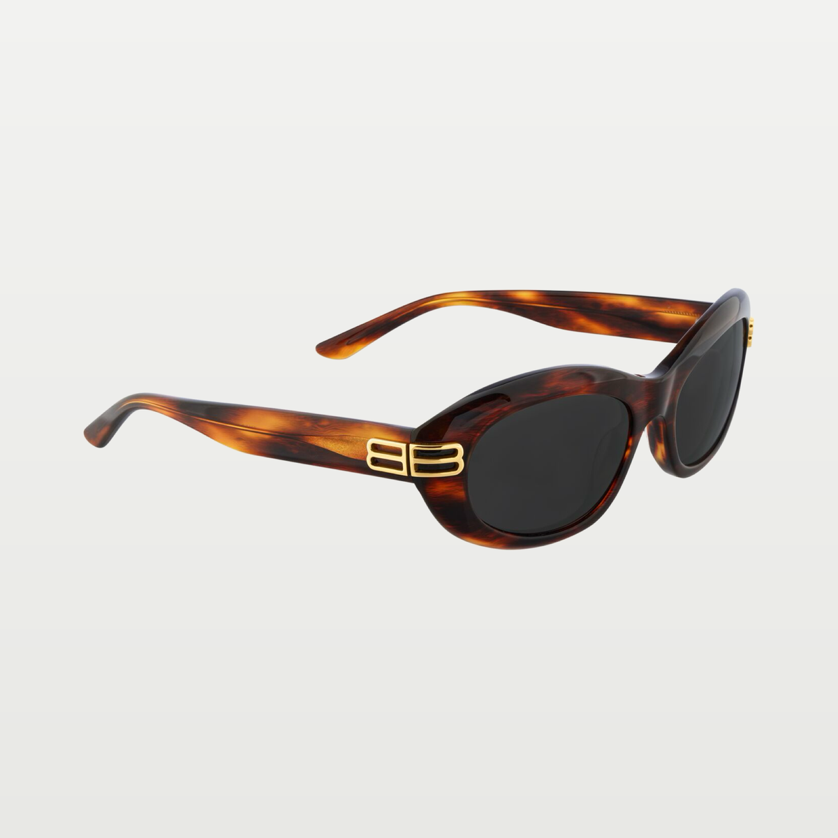 Balenciaga Casino Round Sunglasses in Brown Havana