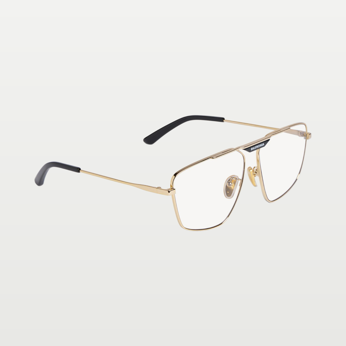 Balenciaga Tag 2.0 Navigator Sunglasses in Gold