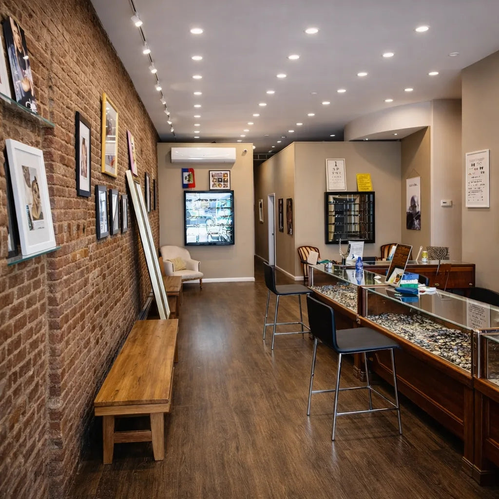 Interior of Style Eyes Optical in Flatbush, Brooklyn